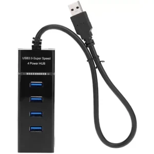 B-Tech 4 Port USB 3.0 Hub — High-Speed Data Transfer Splitter for Laptop, PC & Mac