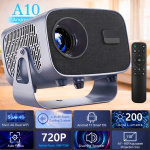 A10 Mini Portable HD Projector | 1280×720 Resolution | Home Theater Projector with Crystal Clear Display